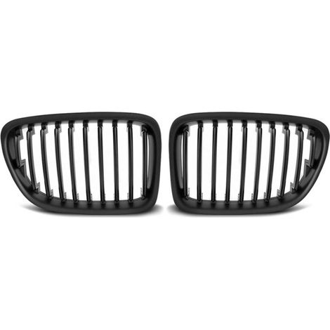 Paire de grilles de calandre BMW X1 E84 de 10/2009 a 08/2012 Noir mat-27318107 (1/5)