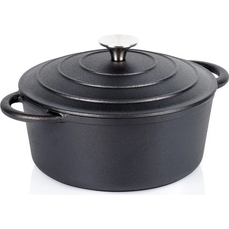 Casserole en fonte avec couvercle 22 cm
