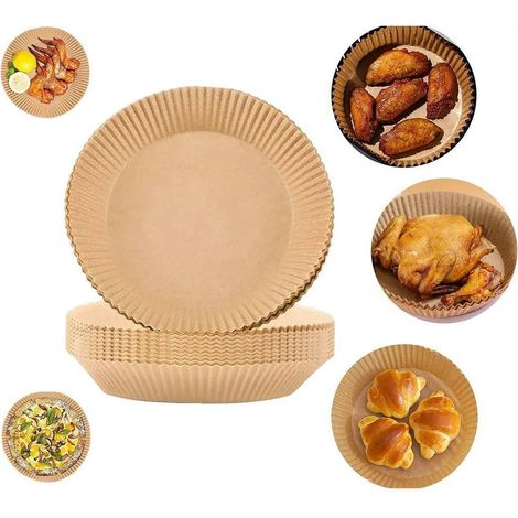 Lot de 100 feuilles de papier sulfurisé jetables pour friteuses à air, pour une cuisson et une pâtisserie plus faciles et un nettoyage simplifié.-AquaForge (1/3)
