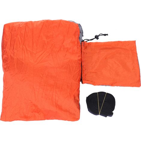 Lit suspendu d'extérieur extensible, hamac de camping et de voyage, balancelle de couchage (gris + orange) (1/5)