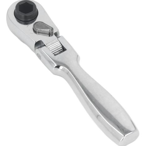 Lntyq Clé à Cliquet à Tête Mobile, Flexible à 180 Degrés, Bouton de Dégagement Rapide de 1/4 Pouces, clé à Douille pour Mécanique
