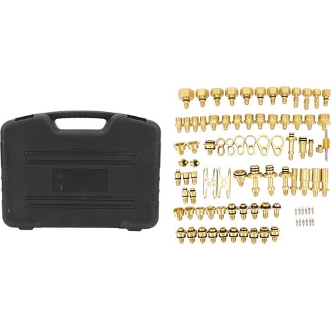 Eosnow 77pcs Automobilklimaanlage Lecketestkit Messing Wechselstromerkennungswerkzeuge Anschlussreparatur für Auto Auto AC