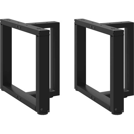 Couchtischbeine T-Form 2 Stk. Schwarz 50x25x(42-43) cm Stahl