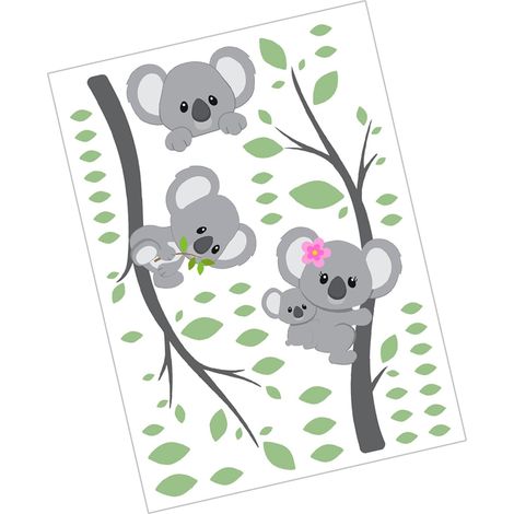 Sticker mural Koala autocollant réutilisable en vinyle (1/5)