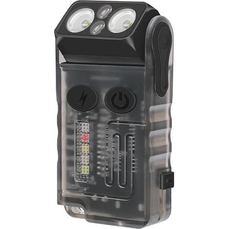 Petite lampe torche EDC 1000 lumens, clip magnétique, faisceau 180°, recharge USB-C, étanche, COB rouge et bleue, 13 modes (porte-clés) (1/5)