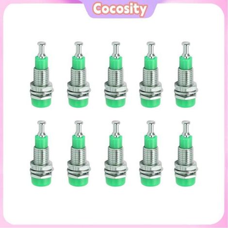 Cocosity Prise jack banane 2 mm J.40006 10 pièces/ensemble 2mm nickelé banane femelle prise Jack montage sur auto sonde Bleu Vert (1/5)