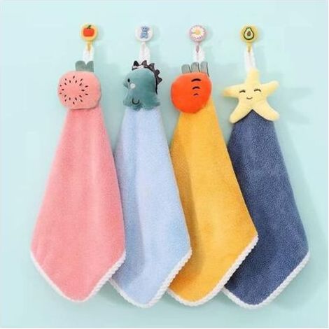 Lot de 4 Serviettes de Cuisine et Salle de Bain - Essuie-Mains Absorbants à Suspendre, Séchage Rapide, Microfibre Douce, Idéal pour Enfants et Adultes (1/5)