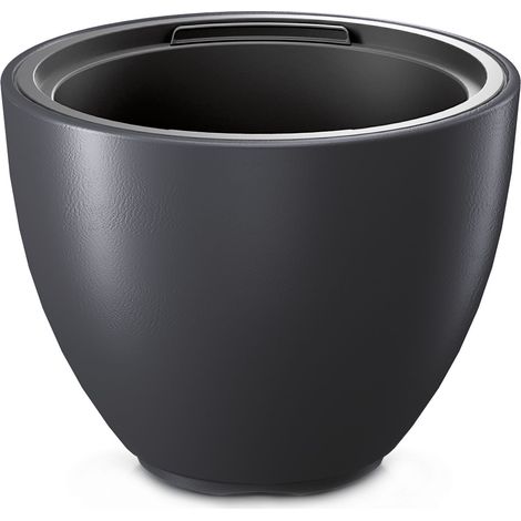 Kunststoff Pflanzkübel in V-Form - 35 x 46 cm - Design Blumentopf in anthrazit mit Pflanz-Einsatz