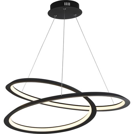 Lampadario Moderno Vortice Ii Acciaio Nero Silicone Bianco Led 41,13W 3000K (1/5)