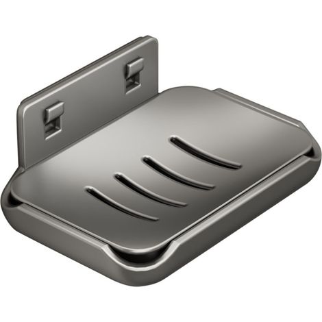 Porte-savon mural sans perçage aluminium gris nettoyage (1/5)