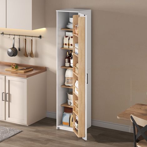 Mueble de cocina, armario alto con puertas y estantes ajustables, despensa para salón, comedor y baño, 40 × 40 × 183 cm (1/5)
