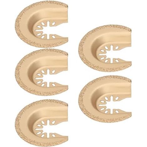 Lame de Scie Oscillante en Carbure, Multifonction Durable pour Découpe et Ponçage, 5 Pièces, Matériau Diamanté Travaux Détail Espaces Restreints - (1/5)