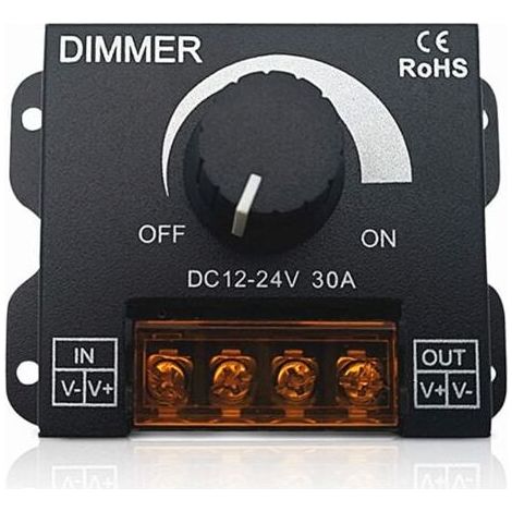 Dimmerschalter, Ein-/Ausschalter 12V-24V 30A, zur Steuerung der Helligkeit von LED-Streifen (1/5)