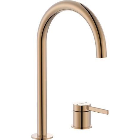 ROCA A5A389ERG0 ONA Mezclador Lavabo con Maneta de Repisa Oro Rosa - ref: A5A389ERG0