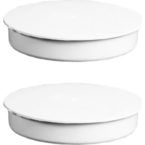 2 Pièces Couvercle de Tuyau de Ventilation 100 mm, PVC Grille de Ventilation en Plastique pour Bouchons de Manchons, Tuyaux de Drainage - Protection Contre les Insectes (Blanc) (1/5)