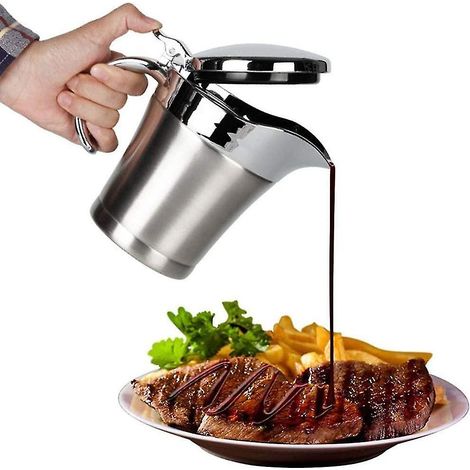 Saucière/carafe isotherme en acier inoxydable de 500 ml avec couvercle, idéale pour la conservation. (1/5)
