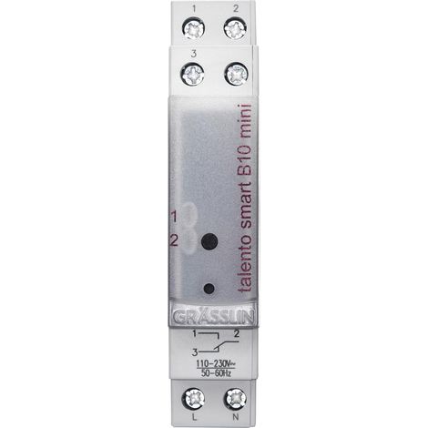 Grässlin 43.02.0005.1 talento smart B10 mini Zeitschaltuhr digital 1 TE App, ohne Display, 1 Kanal, kompakt, Hutschiene, Bluetooth/App-Programmierung, Wochen-/Jahresprogramm, 100 Plätze, 16A (1/5)