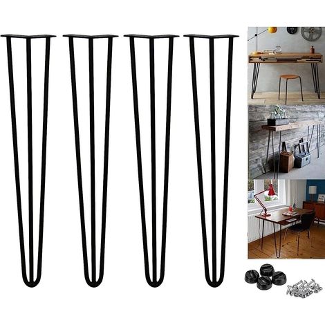 28 (71cm) Hairpin Table Legs with Heavy Duty Metal and Industrial Design for Coffee Tables, Modern Desks and Night Stands, Two-Rod,Set of 4 (1/5)