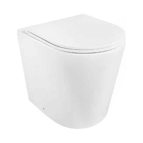 Vaso wc filomuro a pavimento genziana scarico universale bianco SENZA coprivaso e curva tecnica (1/2)