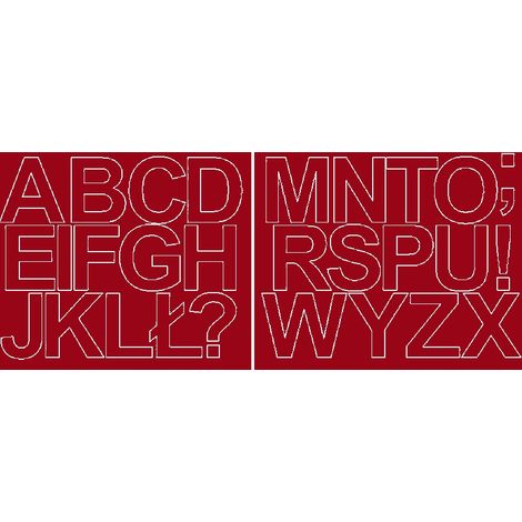 Lettres autocollantes 6 cm, autocollantes métallisées rouge foncé mat