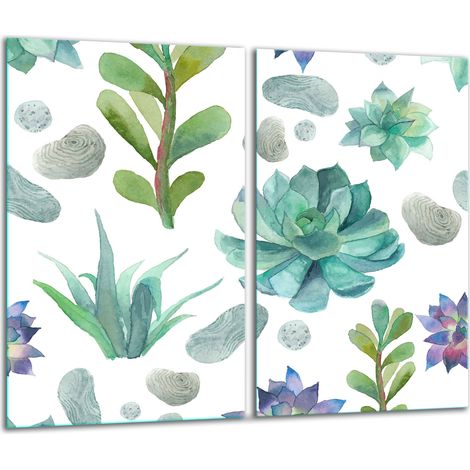 Tabla de cortar de vidrio 2x 30x52 flores (1/5)