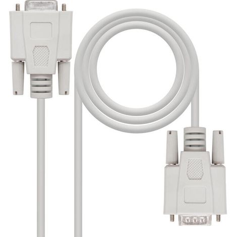 Cable Serie NULL Modem Nanocable 10.14.0502/ DB9 Macho - DB9 Hembra/ 1.8m/ Beige (1/3)