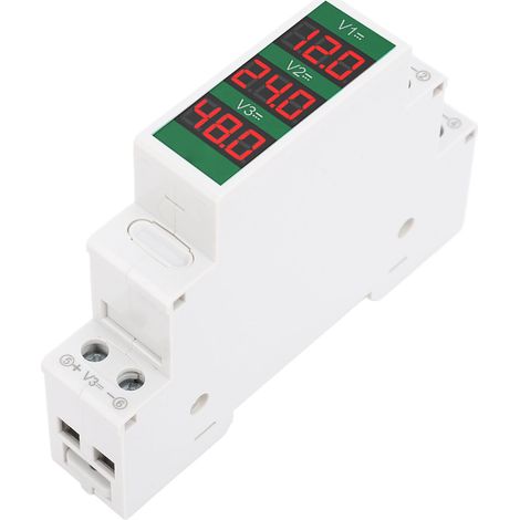 Voltmètre sur rail DIN 3 chiffres écran LCD isolé triple voie modulaire DC11-310V (1/5)