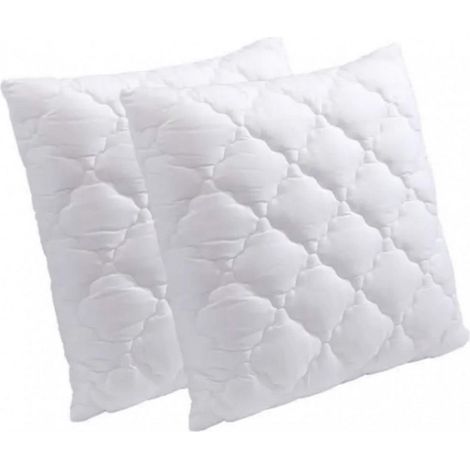 Lot de 2 oreillers gonflants 65 x 65, Mousse à mémoire de Forme, Spécial Cervicale, carrée avec une enveloppe en Microfibres Anti Bactérien (1/4)