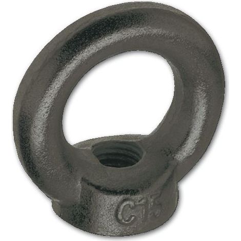 Ringmutter DIN582 M12, Hebeöse Anschlagmutter Gewindemutter, CE-Kennzeichen, robust und langlebig, Größe M12, Stahl blank - 25 Stück