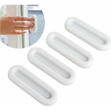 Auto AdhéSif FenêTre PoignéE Poignee Autocollante Porte Coulissante Ouverture Pratique Coller sur PoignéEs Cabinet Auxiliaire PoignéEs,8Pcs (1/4)