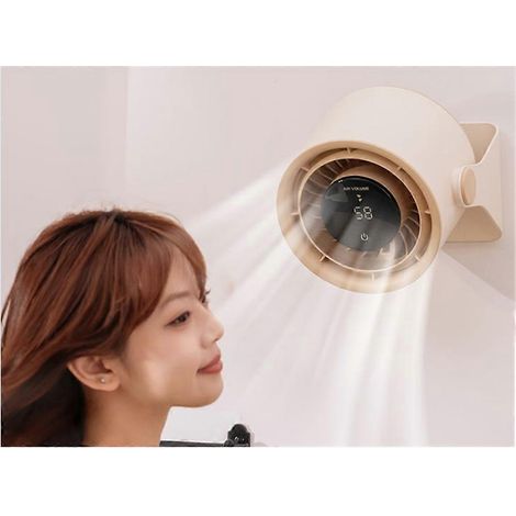 Petit ventilateur de bureau, circulateur d'air de bureau, batterie rechargeable, portable, convient aux chambres, aux bureaux et aux cuisines. (1/2)