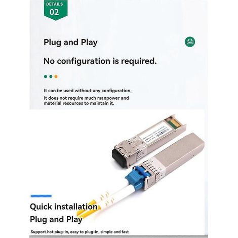 SFP+ 10G 1310 nm Singlemode-LC-Glasfasermodule, Dual-Fiber-Transceiver kompatibel mit Netzwerkroutern und -switches, B (1/5)