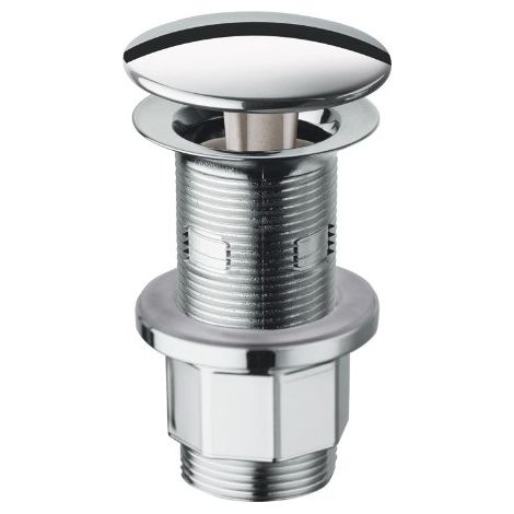 1 - Bonde lavabo - Accessoire vasque - Écoulement libre recoupable jusqu'à 90 mm - Pour salle de bain - Chromé - 7,2 cm (1/4)
