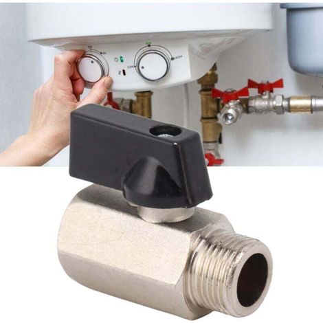 Robinet à gaz de type boule à filetage mâle/femelle en laiton épaissi pour le sablage de l'eau du robinet domestique 3/8-- (1/5)
