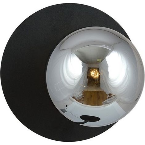 Lampada a Parete Oslo, Acciaio verniciato a polvere, Vetro, Nero, Grigio, 20x20x15 cm (1/5)