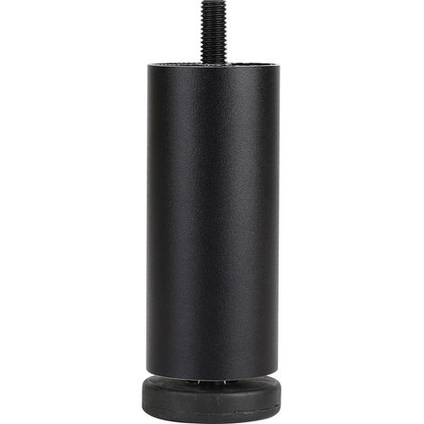 Pieds de table noirs réglables 10 cm, embouts poncés, lot de 4, visserie incluse pour meubles (1/3)