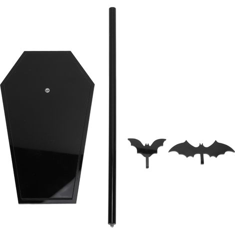 Support à papier gothique avec base en forme de coffre et décor de chauves-souris noir, pour cuisine et salle de bain, en plastique résistant, dimensions compactes (1/5)