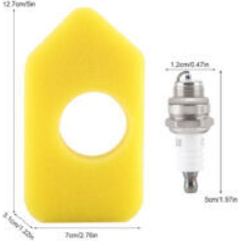Kit Joint Membrane Carburateur - Filtre Air - Bougie Allumage RJ19LM - Poire Amorçage - Pour Moteurs Briggs & Stratton 3 à 4 75 Cv