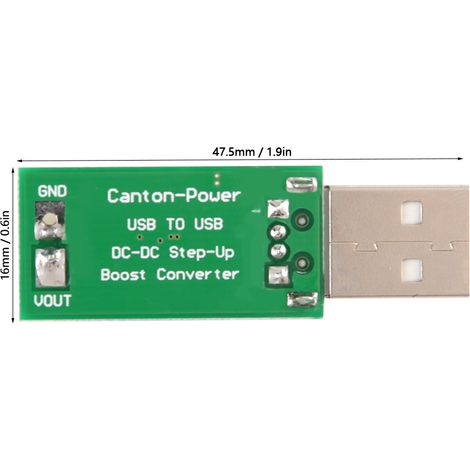Module convertisseur CC-CC élévateur USB TB293 7W, sortie réglable 5V vers 6V, 9V, 12V ou 15V. (1/5)