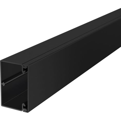 OBO Bettermann Goulotte murale et de plafond avec perforation de fond 2000x60x40 Polychlorure de vinyle noir foncé RAL 9005, 6025638