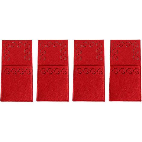 4-teiliger Weihnachtsgeschirr-Besteckhalter für Taschenmesser, Gabeln und andere Kleinigkeiten aus Vliesstoff