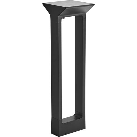 Lámpara de bolardo de jardín LED moderno farola para sendero 60 cm aluminio negro Malden