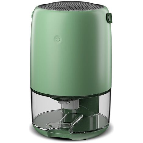 GABRIELLE Déshumidificateur 270ml/jour,déshumidificateur Electrique Silencieux avec Réservoir 1100ml, Drainage Continu,Minuterie ，24h,Déshumidification de pièces jusqu'à 5 m²/30m³, vert