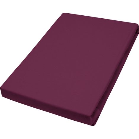Vario Jersey-Spannbetttuch bordeaux, 100 x 200 cm Spannbettlaken