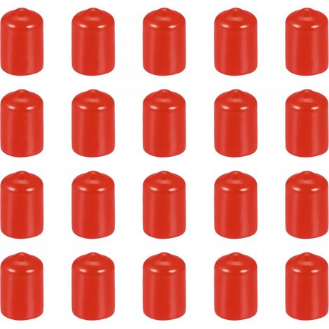20 Paquet 1/2"(12mm) ID Rouge Vis Filetage Protecteurs Caoutchouc Terminal Bouchons Boulon Couvercles pour Vis Boulon Meubles Tuyau