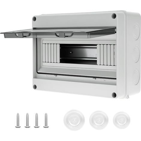 IP65 Wasserdichter Verteilerkasten Aufputz ABS mit Scharnierdeckel IP65 wasserdicht, Aufputz Sicherungskasten, 12 Module, für Außenbereich & Ladesäulen (1/5)
