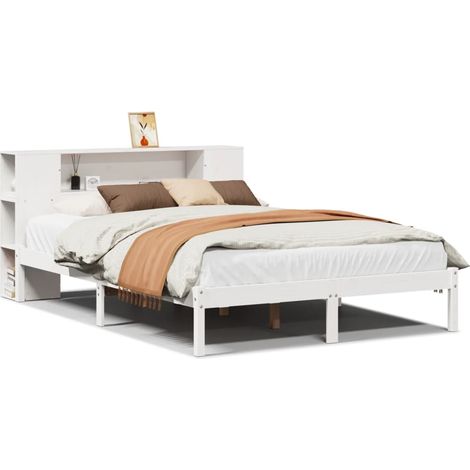 Maison Exclusive - Letto Libreria senza Materasso Bianco 140x190 cm Legno di Pino