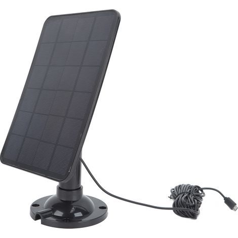 10W 5V Micro-USB-Solar-Kameraladegerät, schwarzes Solar-Ladepanel für Überwachungskameras, Mobiltelefone und Powerbanks (1/5)