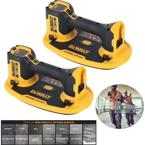 Dewalt GRABO DCE590N 18v XR Cordless Vacuum Lifter Suction Digital - Pack of 2