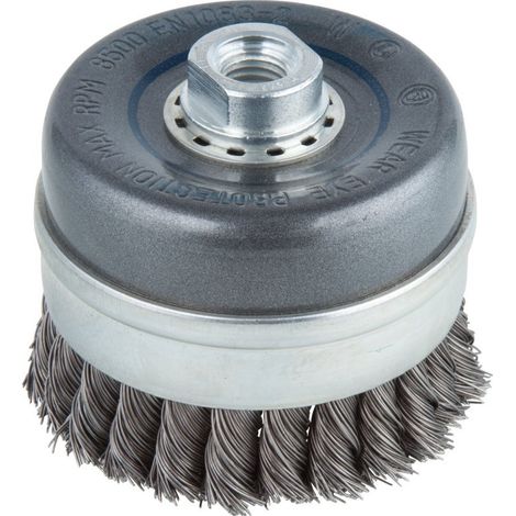 Brosse métallique soucoupe pour Meuleuse M14 Diamètre 90 mm,argent (1/3)